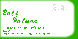 rolf molnar business card